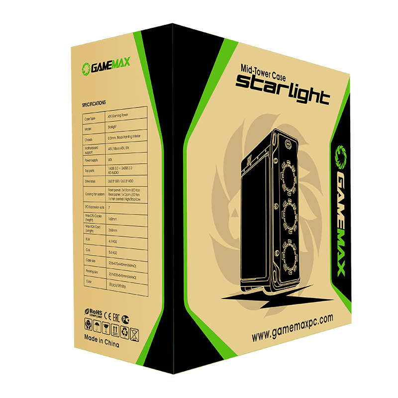 GAMEMAX Starlight FRGB White GAMING CASE GAMEMAX Starlight FRGB White GAMING CASE